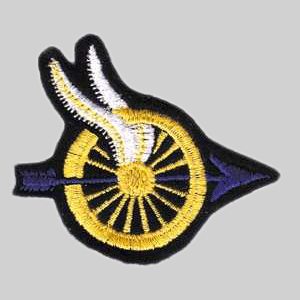 police small yellow winged wheel patch