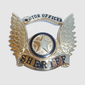 Sheriff Star GOLD Banner Helmet Badge BLACK Font